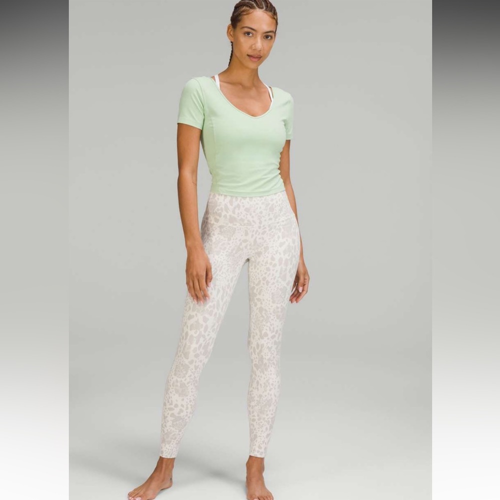 NWT lululemon Align HR Pant 28” Size 6 Gray Cheetah Camo Antique White Multi